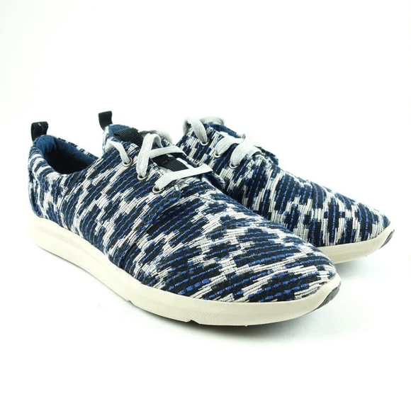 navy patterned shoes